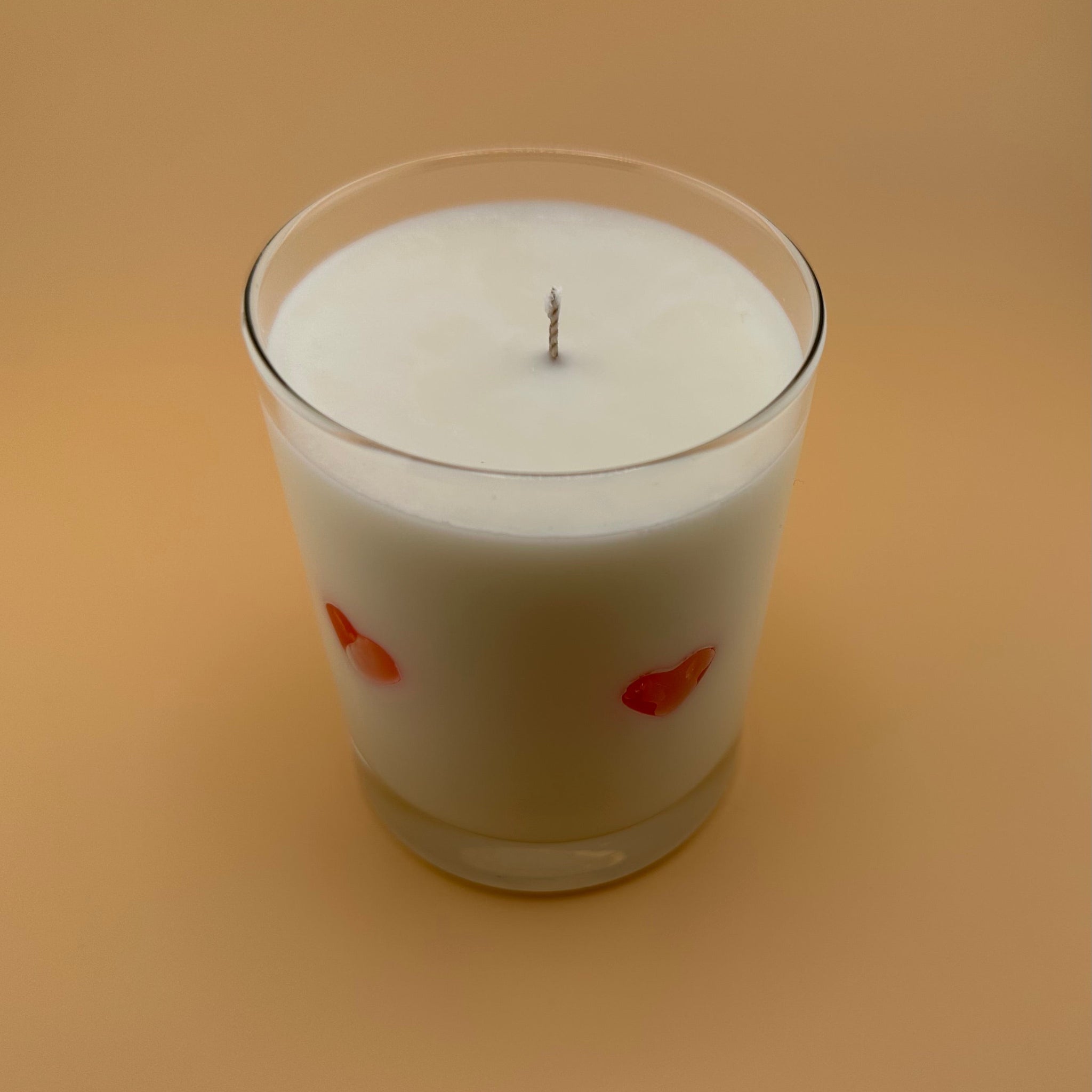 Jelly Hearts Large Weighted Glass Tumbler Soy Wax Candle With Gold Lid